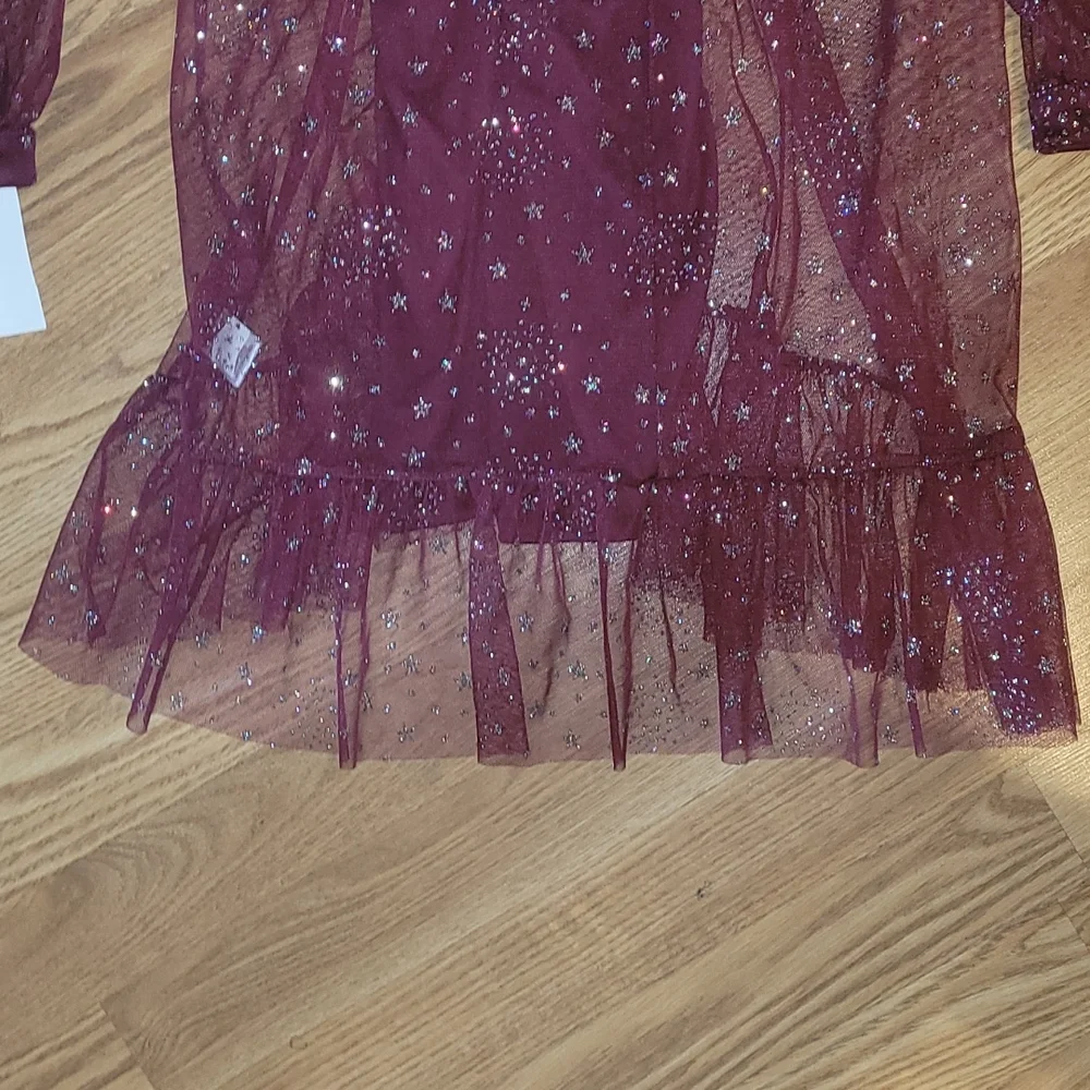 New Knitworks Burgundy 2 piece dress set size 14 - Picture 4 of 12